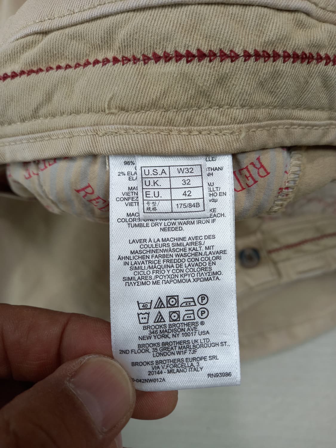 32 Brooke Brothers 스판 반바지 베이지 32-378 상품이미지6