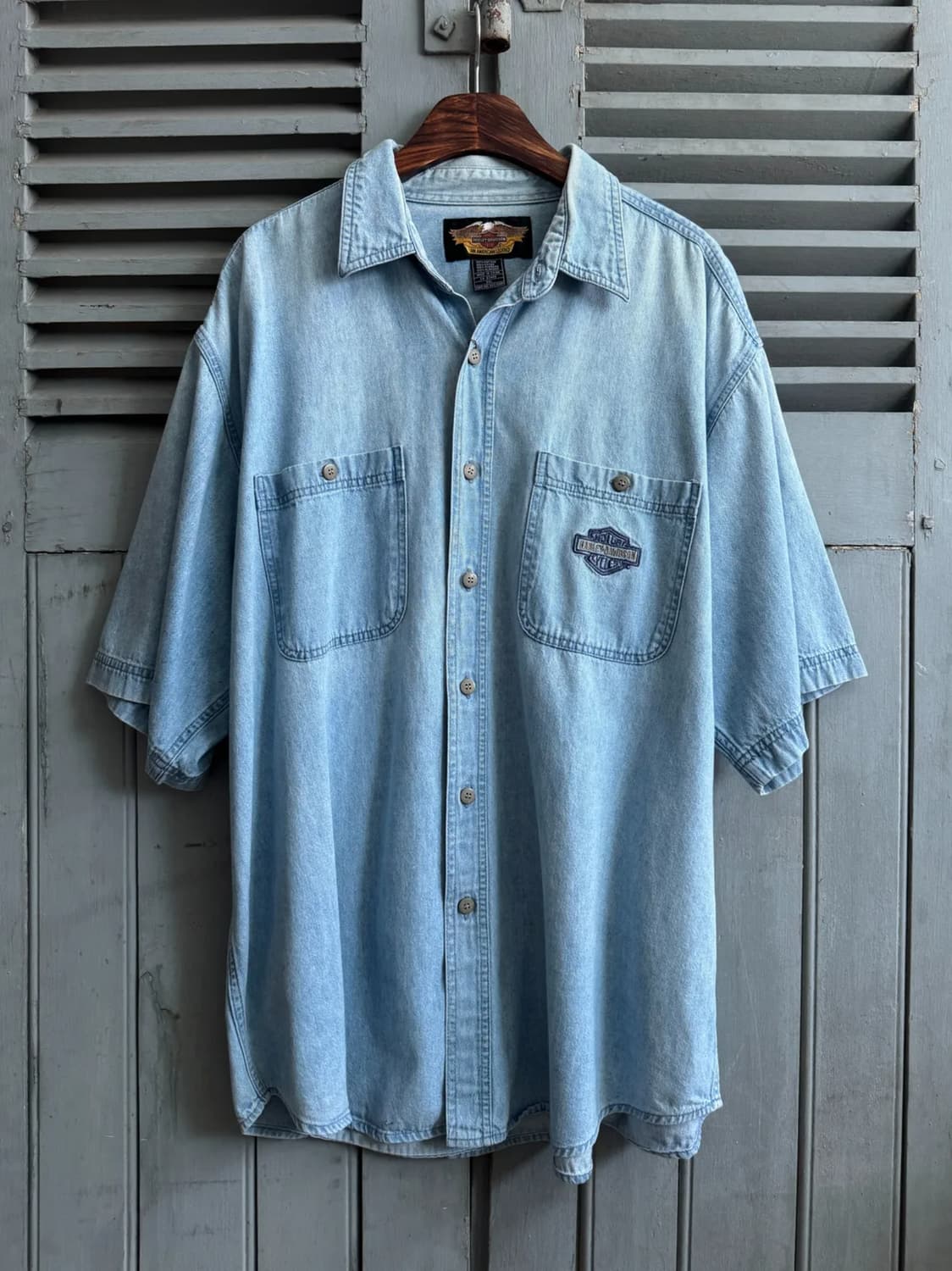 [2XL]할리데이비슨 USA 로고 포켓 데님 셔츠 상품이미지1