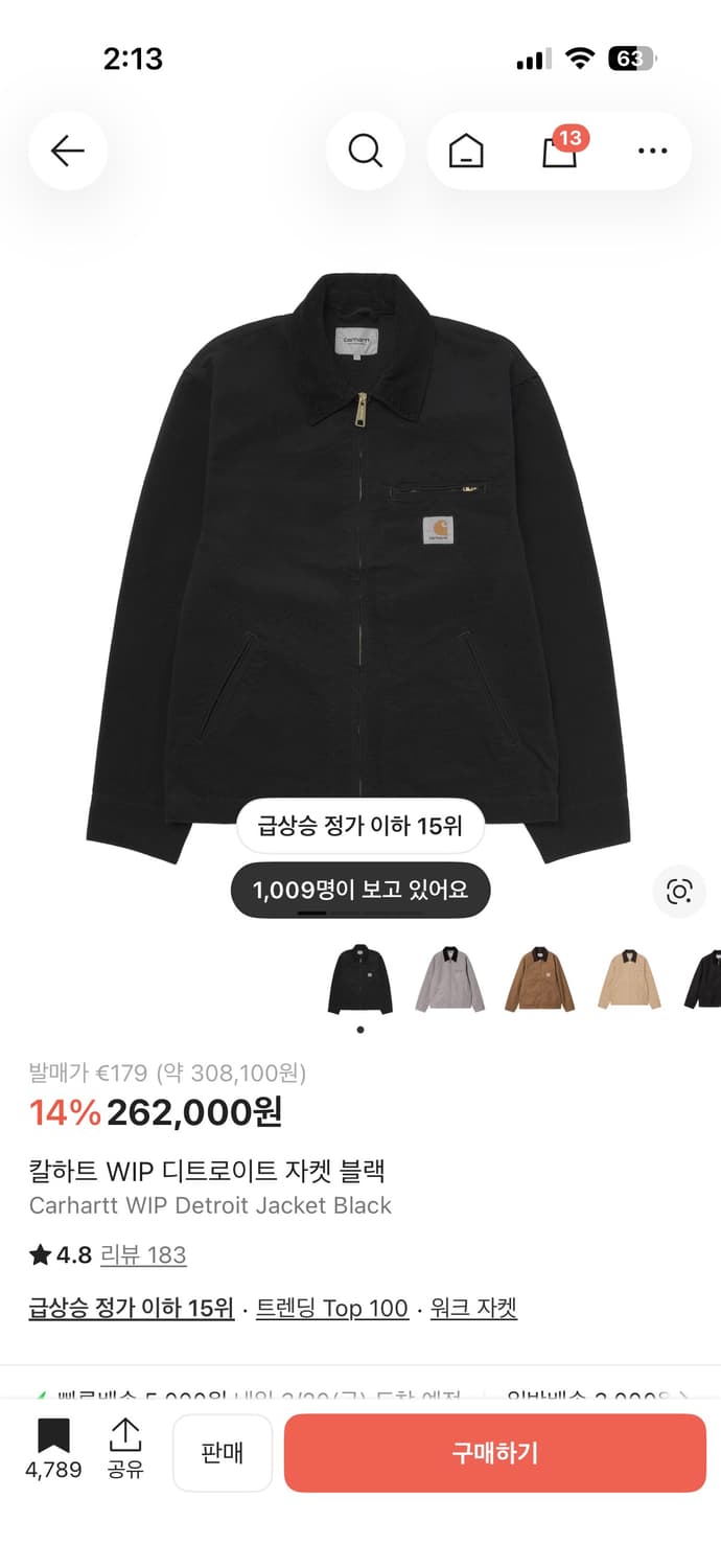 칼하트 디트로이트 자켓 상품이미지3