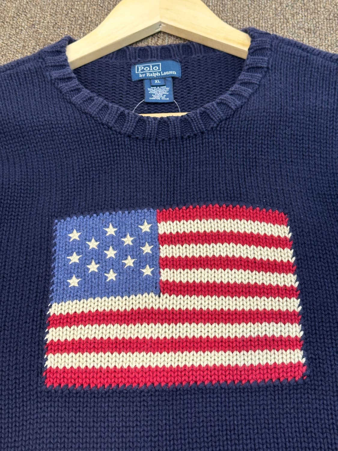 폴로 성조기 니트 네이비 상품이미지2