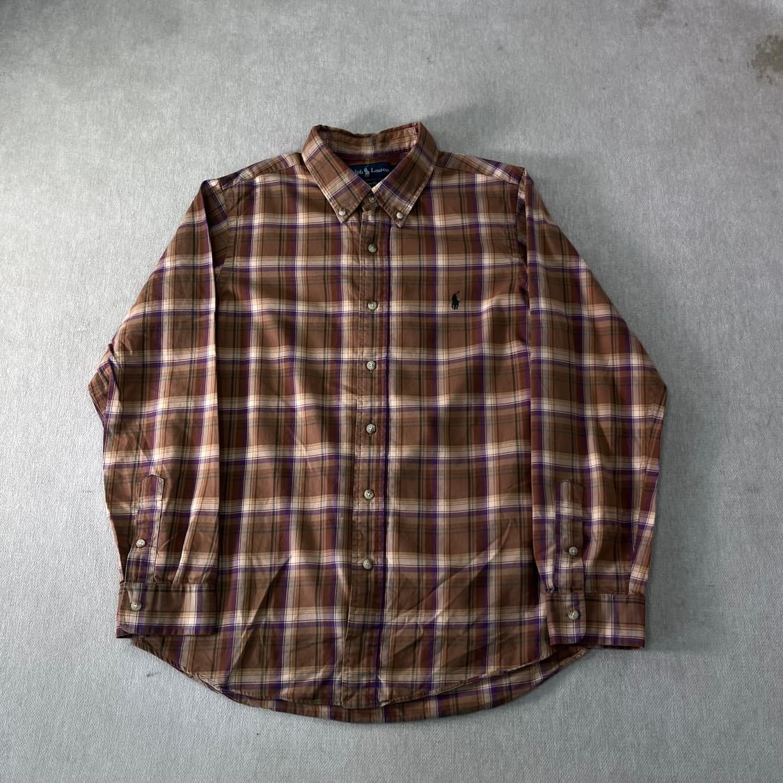 100 폴로랄프로렌 빈티지 체크 코튼 셔츠 상품이미지1