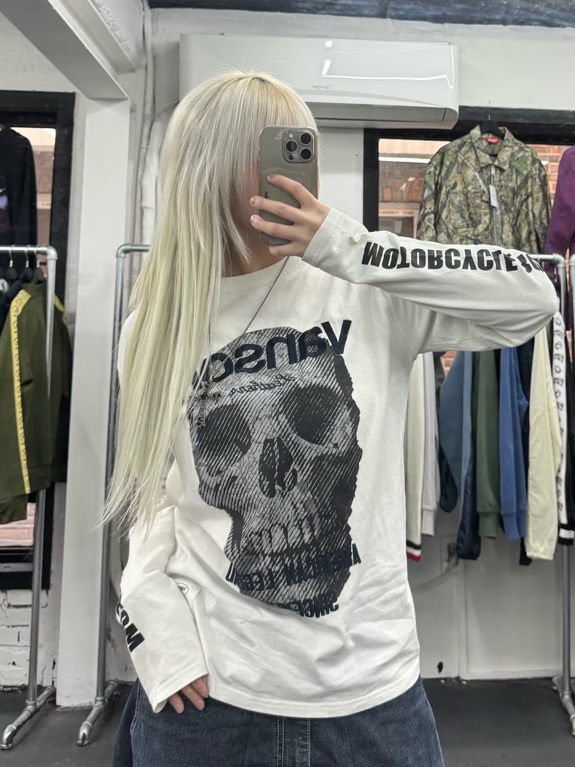 밴슨 레더 스컬 롱슬리브 상품이미지6