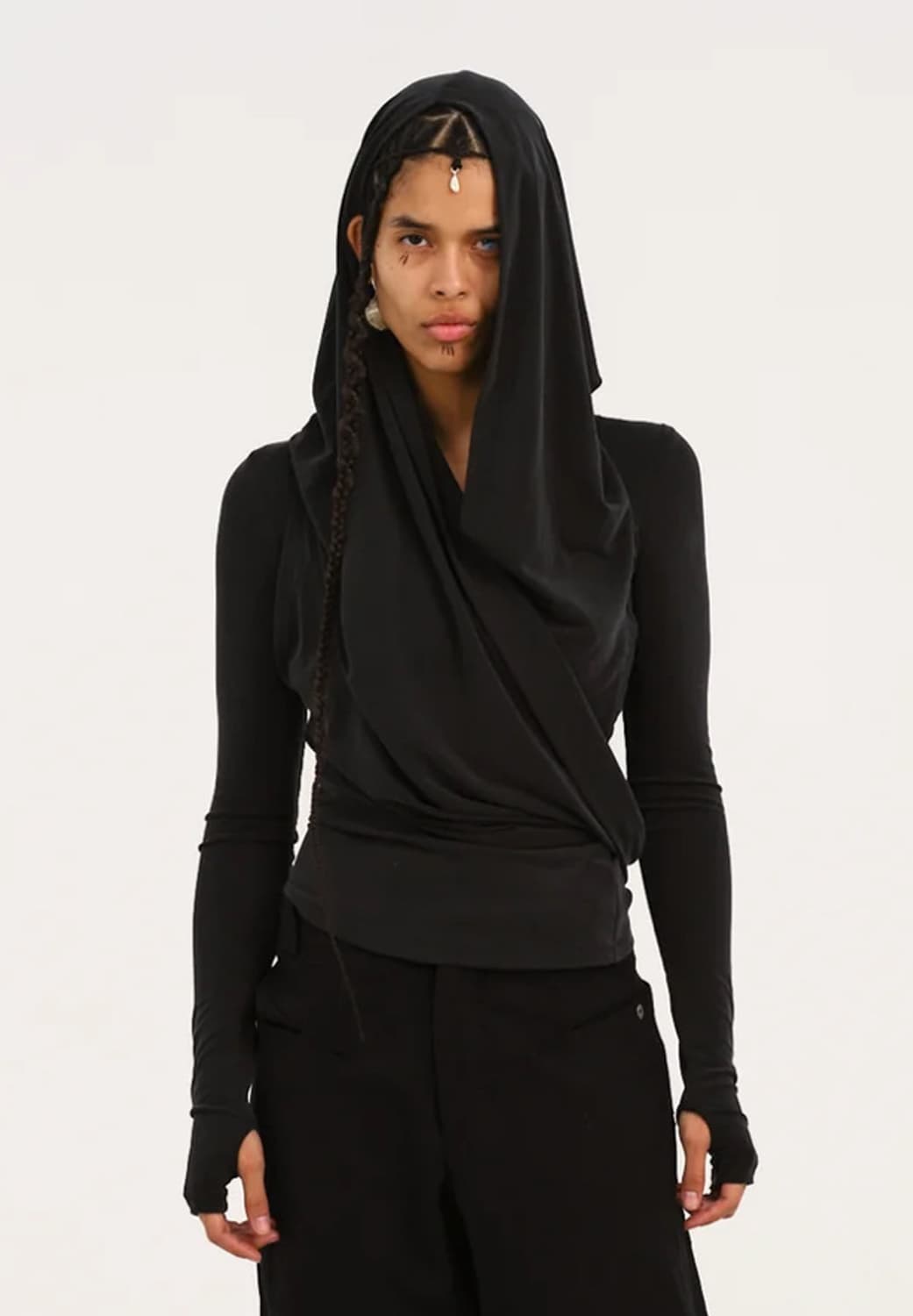 Hyeinseo 혜인서 후드져지탑 블랙 사이즈1 상품이미지5