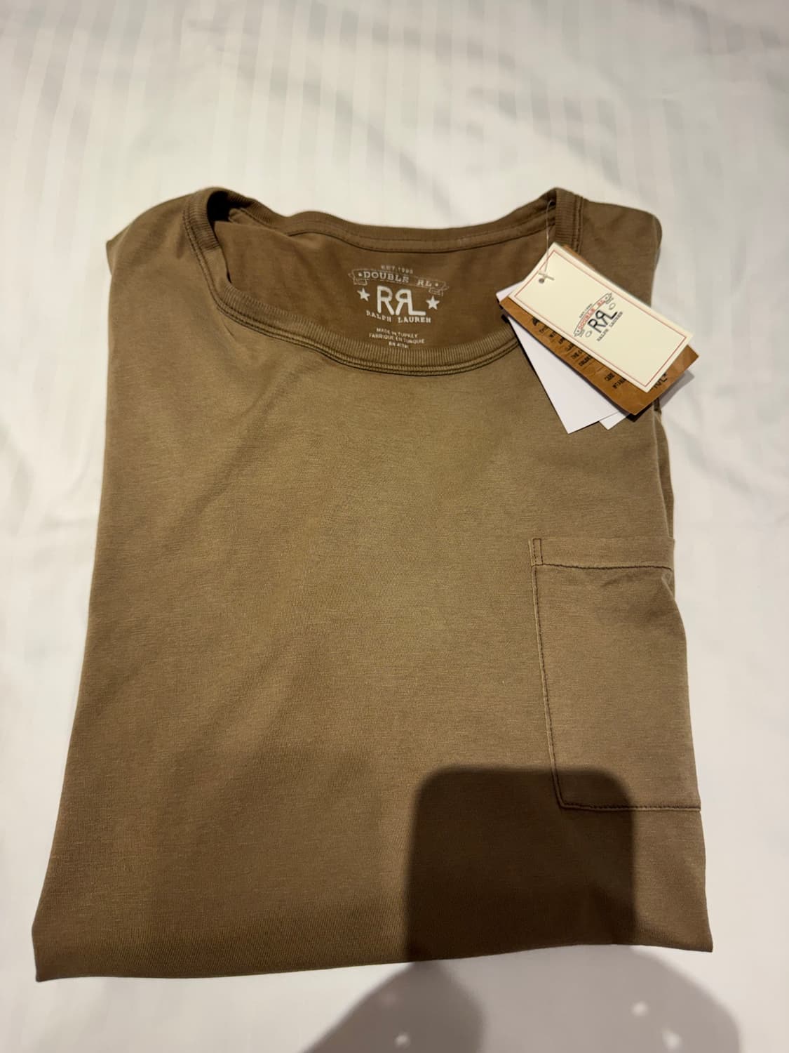 RRL 가먼트다잉 포켓 티 XL 머드 (새상품) 상품이미지9