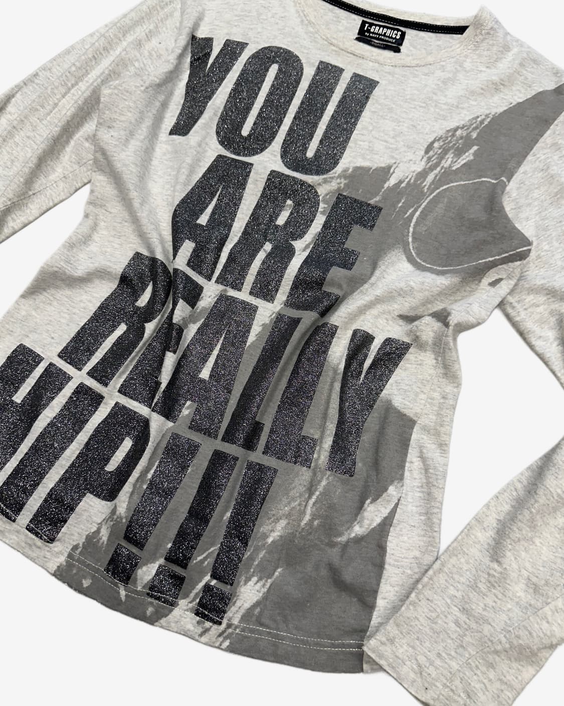 glitter lettering grey t-shirt 상품이미지3