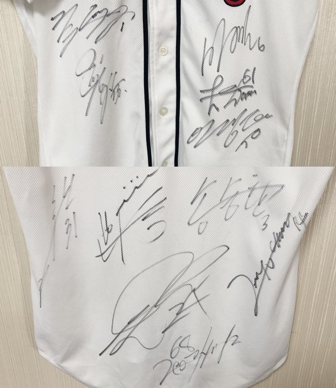 KBO 필라 두산베어스 어센틱 홈유니폼 95 #24 오재원(선수단싸인) 상품이미지10