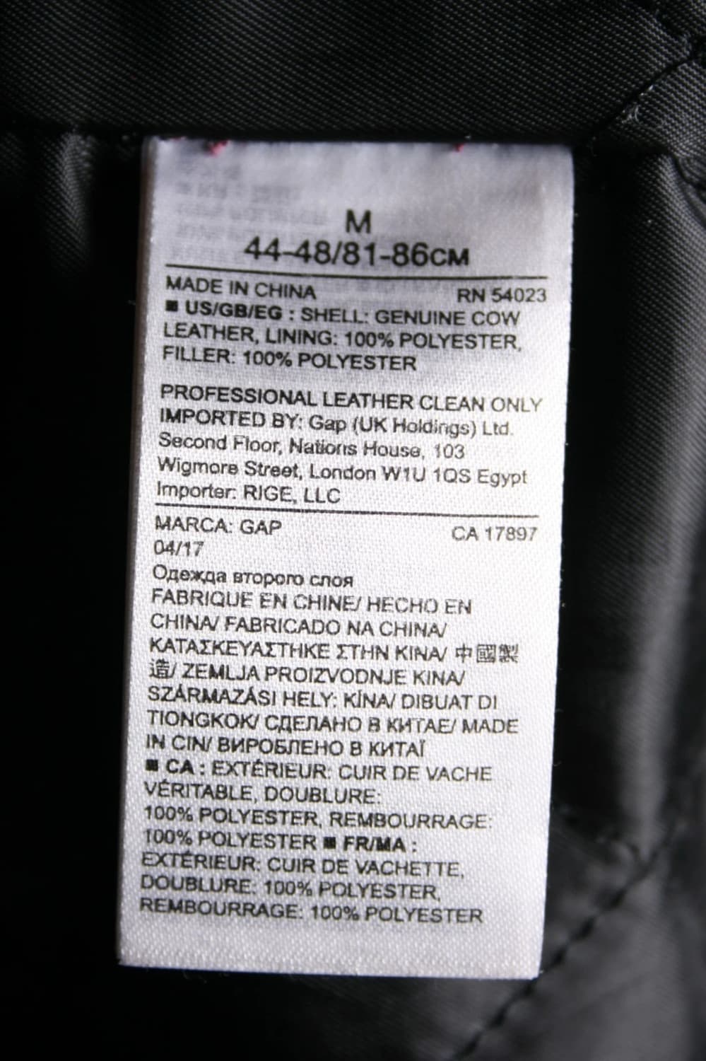 갭 블랙 가죽 더블 라이더 자켓 상품이미지5