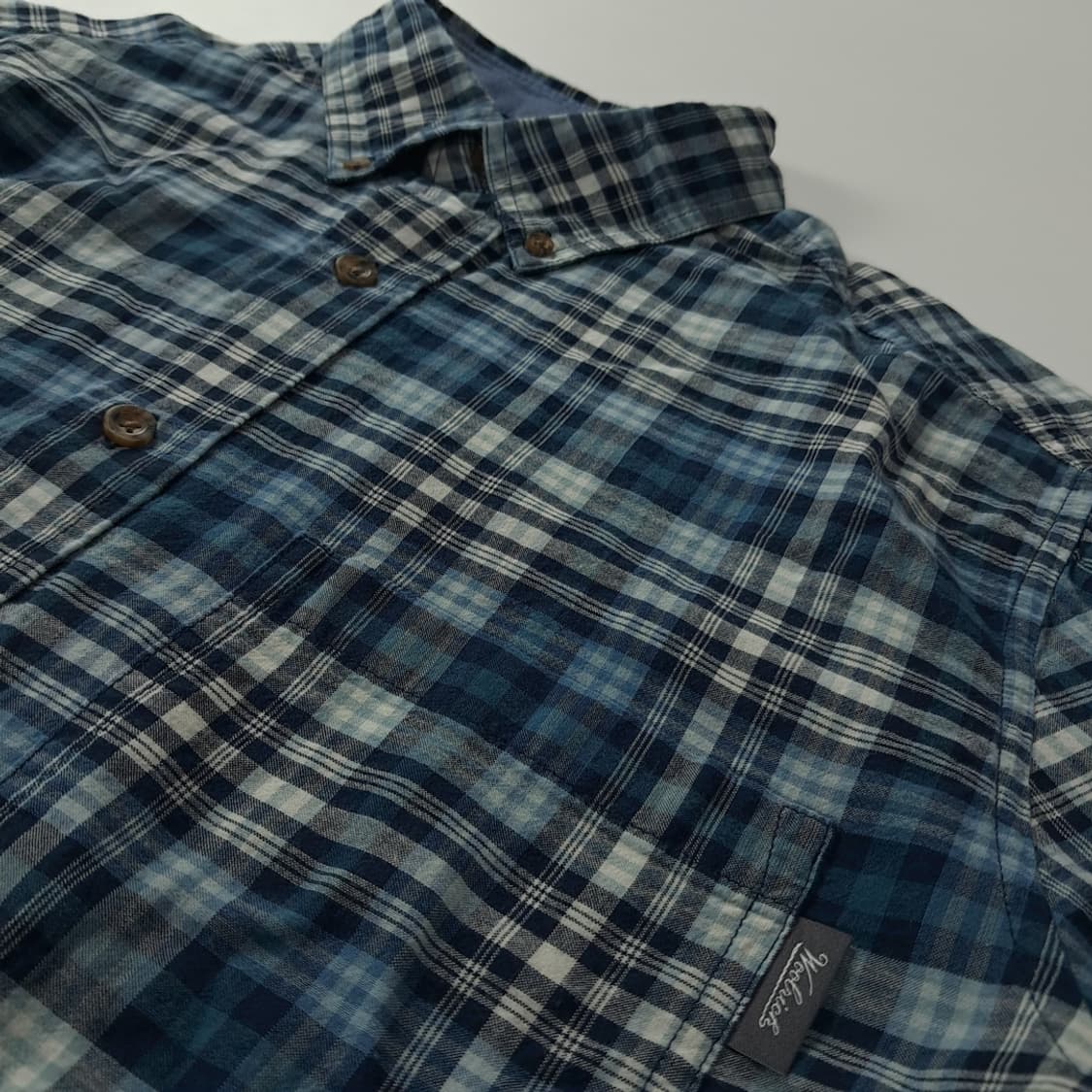 CK438 M 울리치 90s 타탄체크 블루 반팔 셔츠 남방 상품이미지4