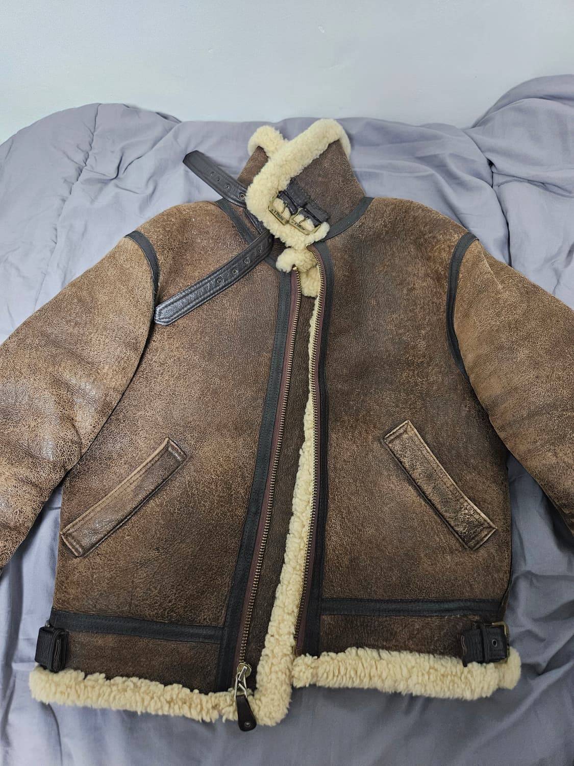 아비렉스 무스탕 가죽 자켓 38사이즈 상품이미지1