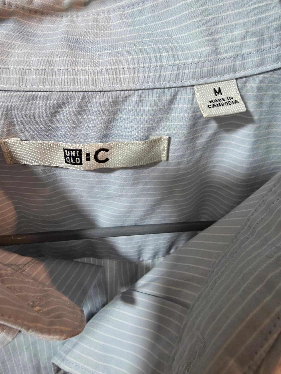 유니클로C 브로드클로스 오버사이즈 셔츠 블루 M사이즈 상품이미지3