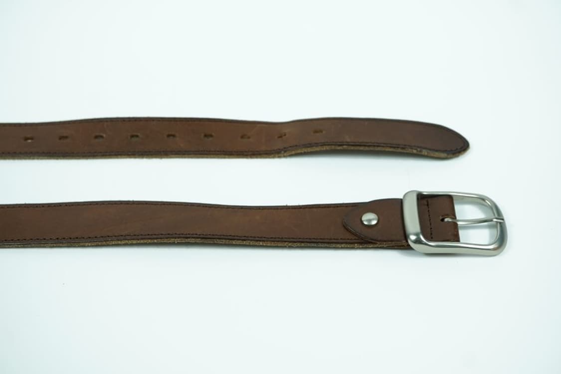 빈티지 무드 브라운 통가죽 벨트 상품이미지5