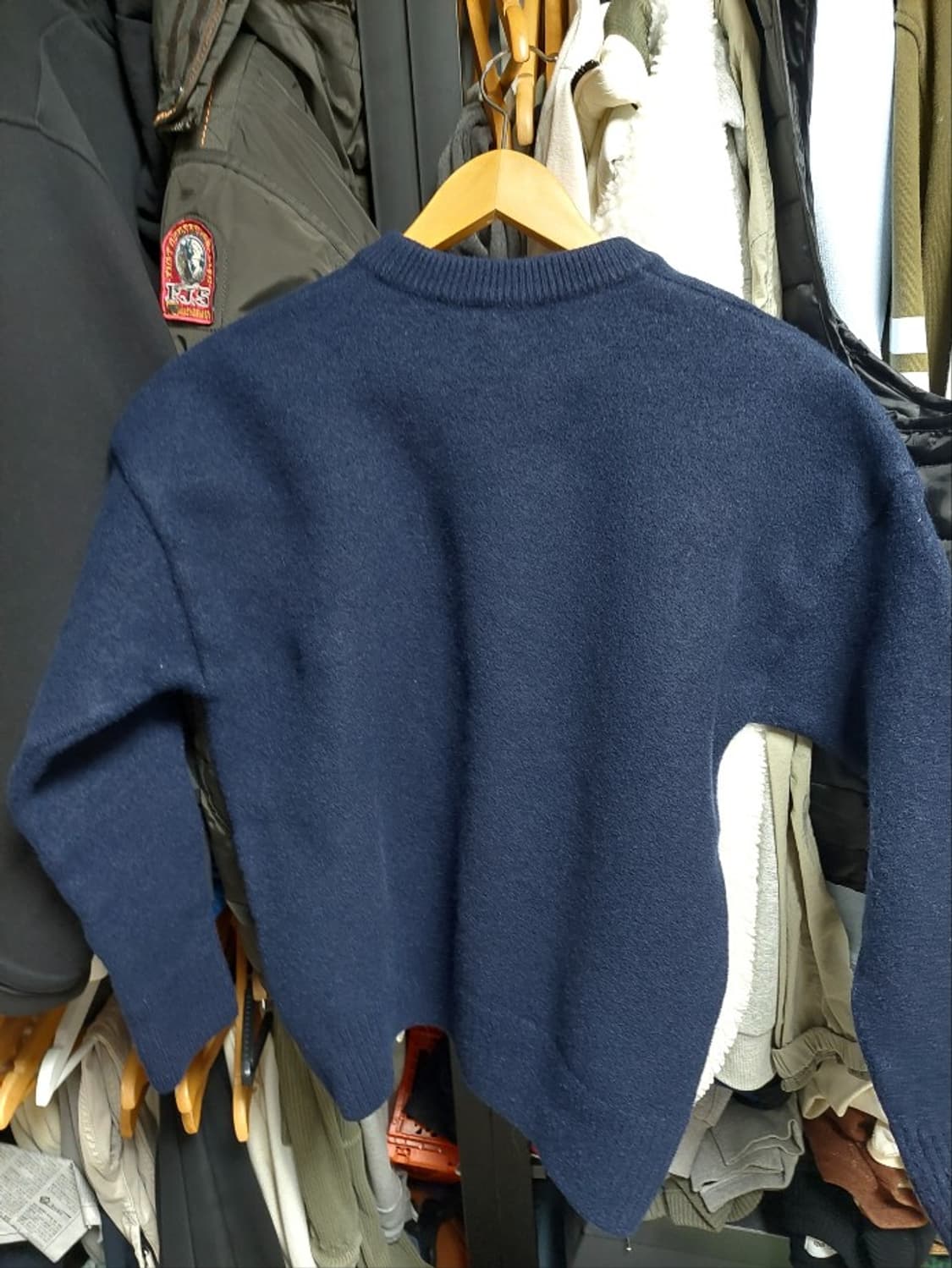 아미 빅하트 로고 네이비 울니트 사이즈줌 상품이미지7