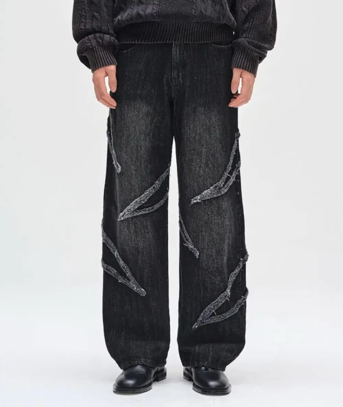 데케트 블랙 와이드 청바지 블랙진 34 DCPT054 상품이미지1