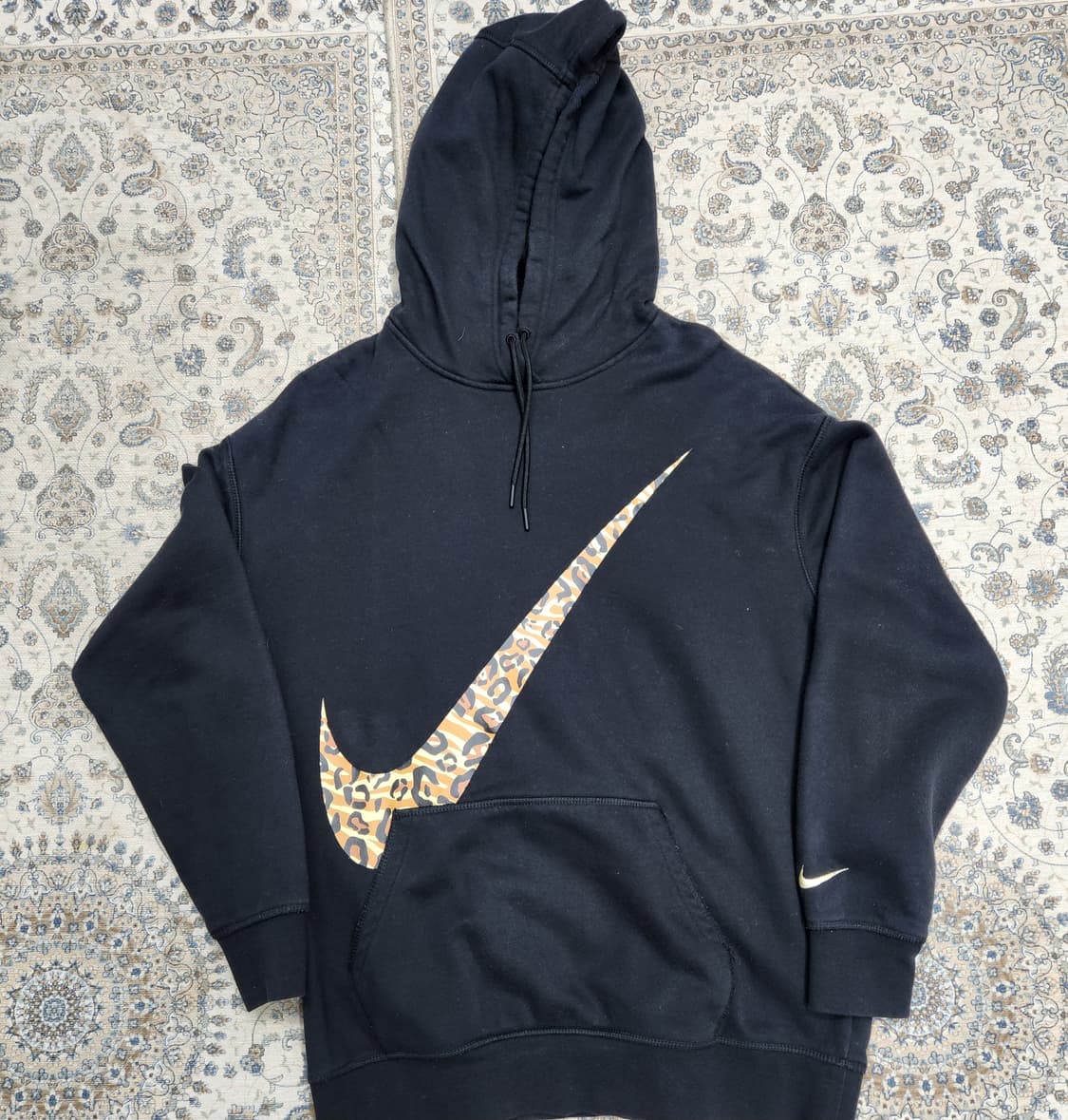 나이키 블랙 레오파드 애니멀 빅 스우시 후드티 M (77까지가능) 상품이미지1