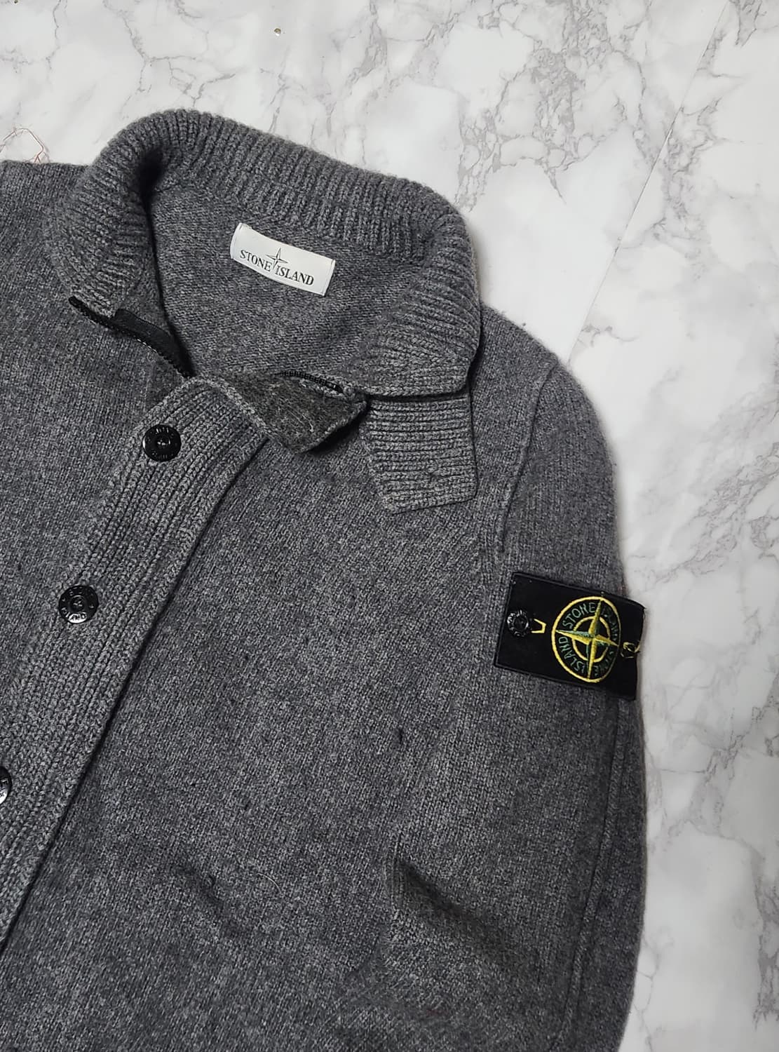 스톤아일랜드 램스울 니트 집업 자켓 상품이미지3