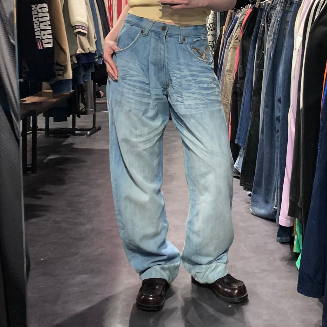 [IM] JORDAN 조던 워싱 데님 팬츠 연청 상품이미지2