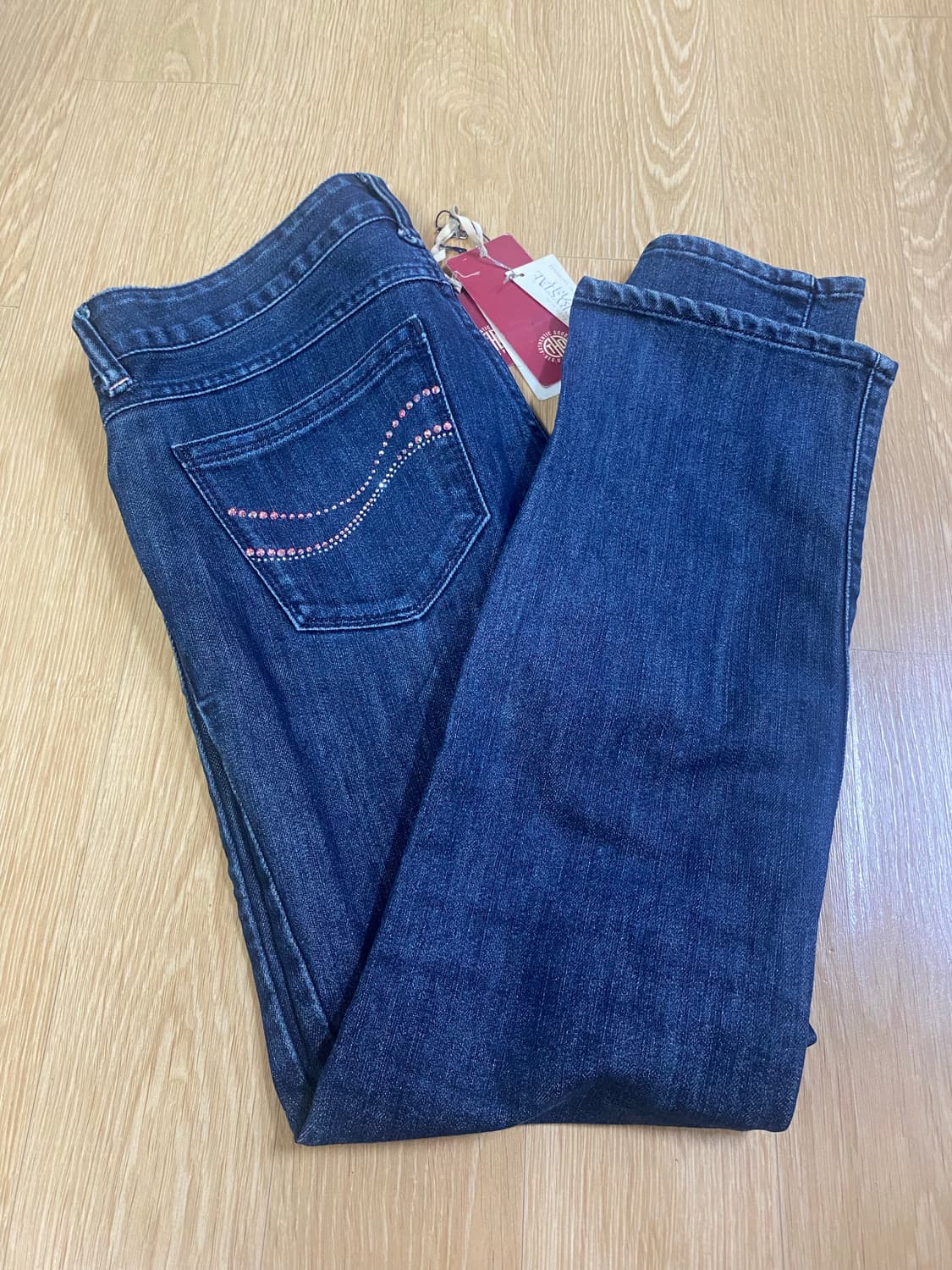타미힐피거 스와로브스키 콜라보 26사이즈 딥블루색상 청바지 상품이미지6