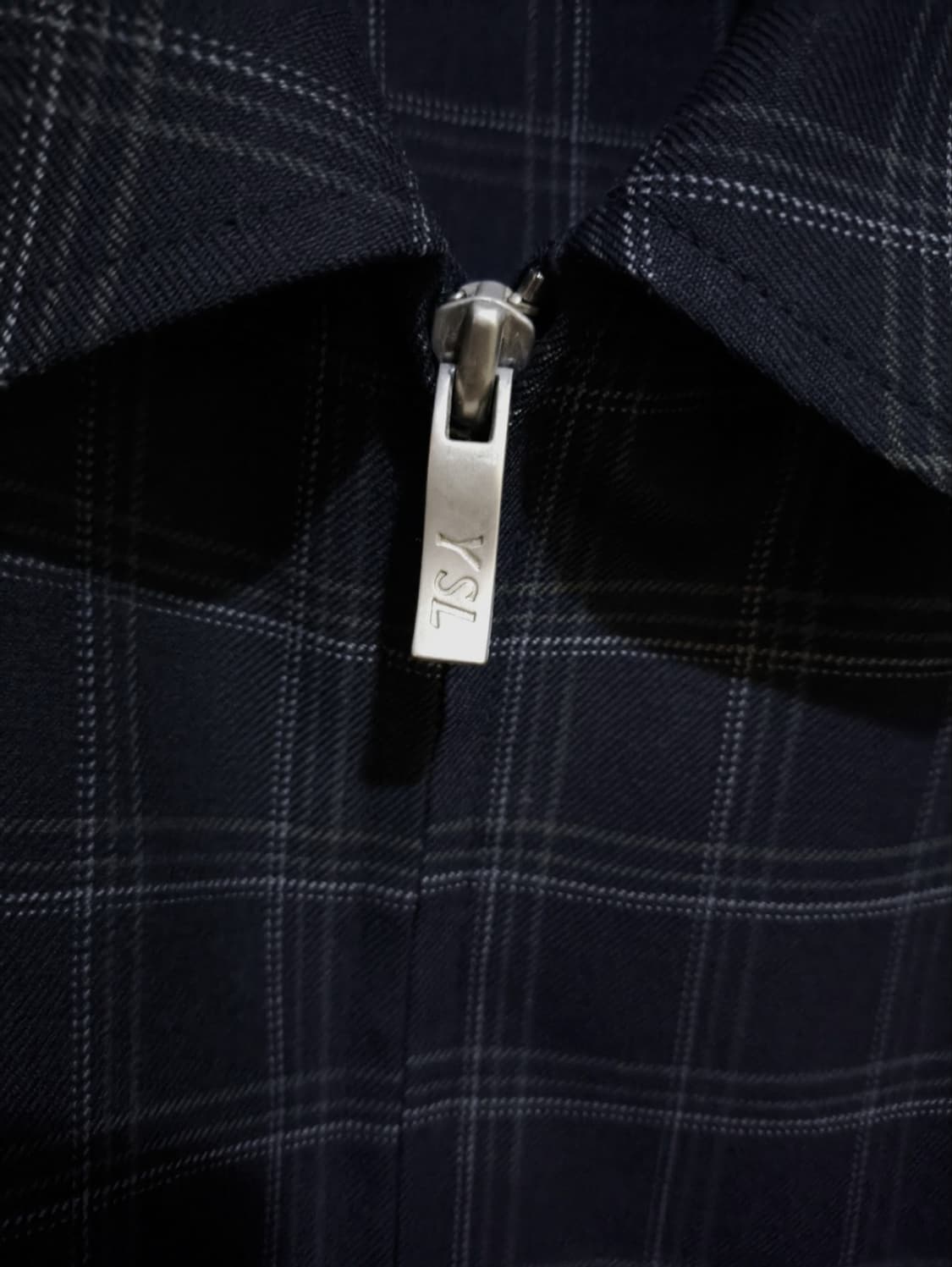 95 입생로랑 체크 레트로 블루종 봄버자켓 상품이미지3