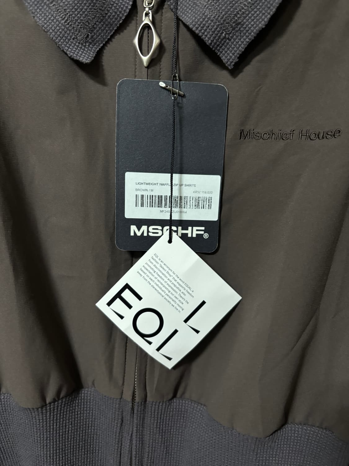 Mschf 미스치프 와플 집업 셔츠 브라운 택달린 새제품 (m) 상품이미지6