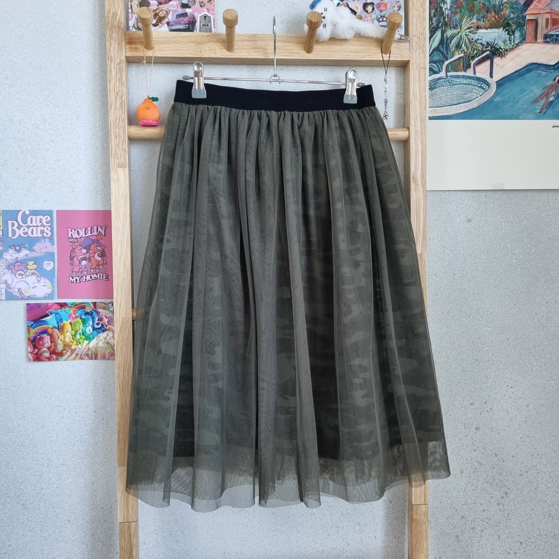 JPN Olive Tulle Layer Skirt 상품이미지1