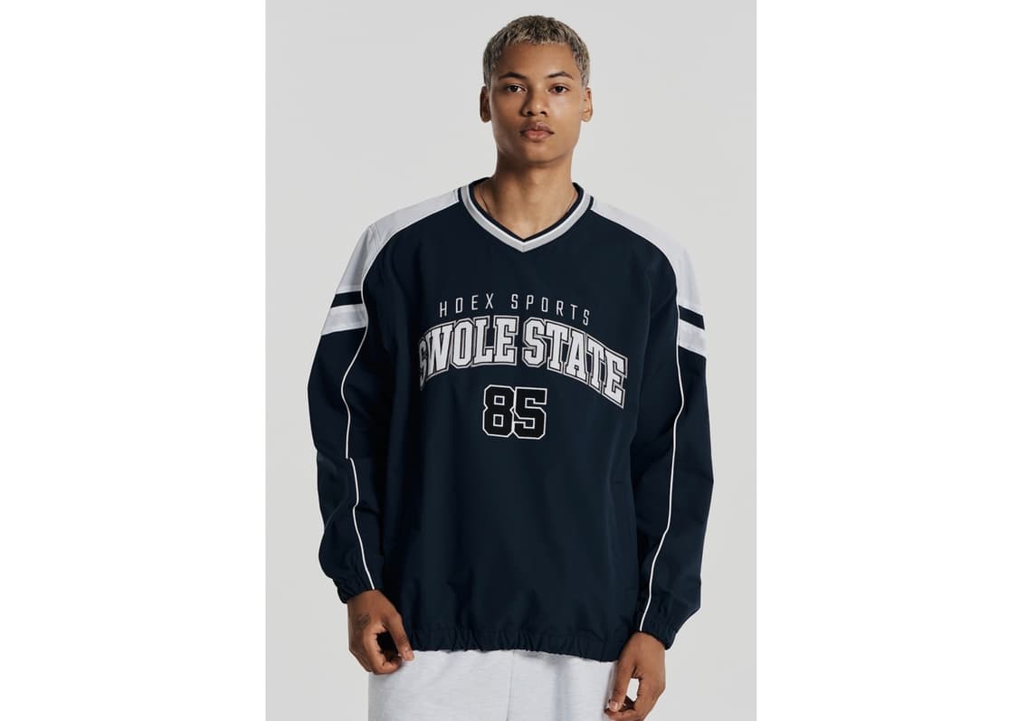 hdex 웜업 블록 풀오버 브이넥 맨투맨 상품이미지2