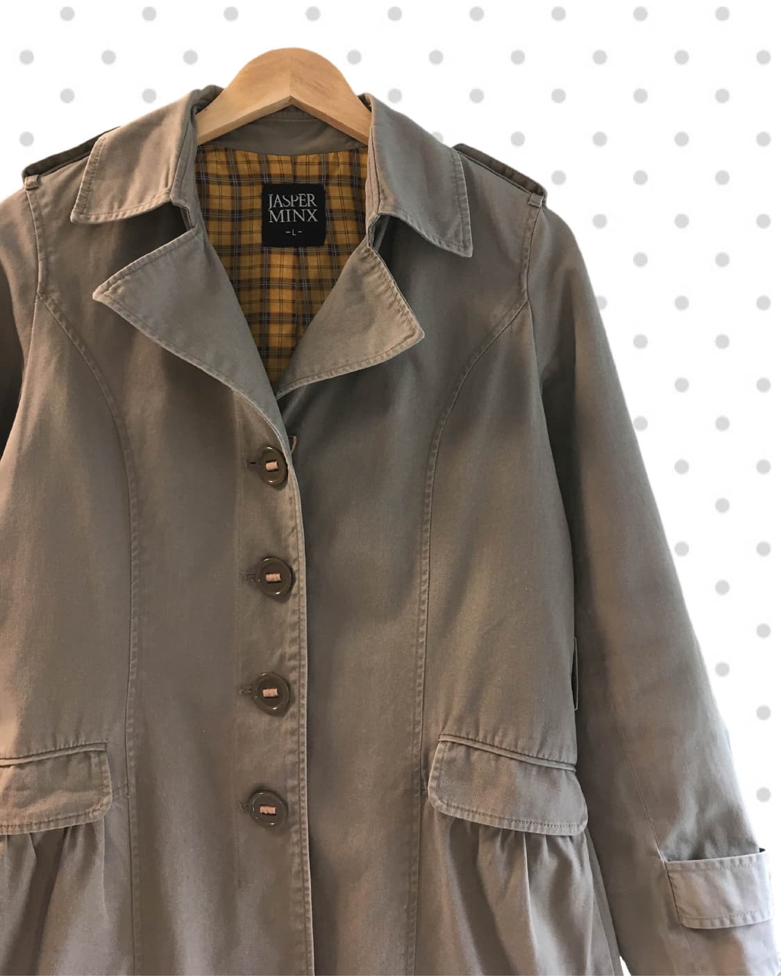 VINTAGE SAFARI CHECK LINING COAT BEIGE 상품이미지8