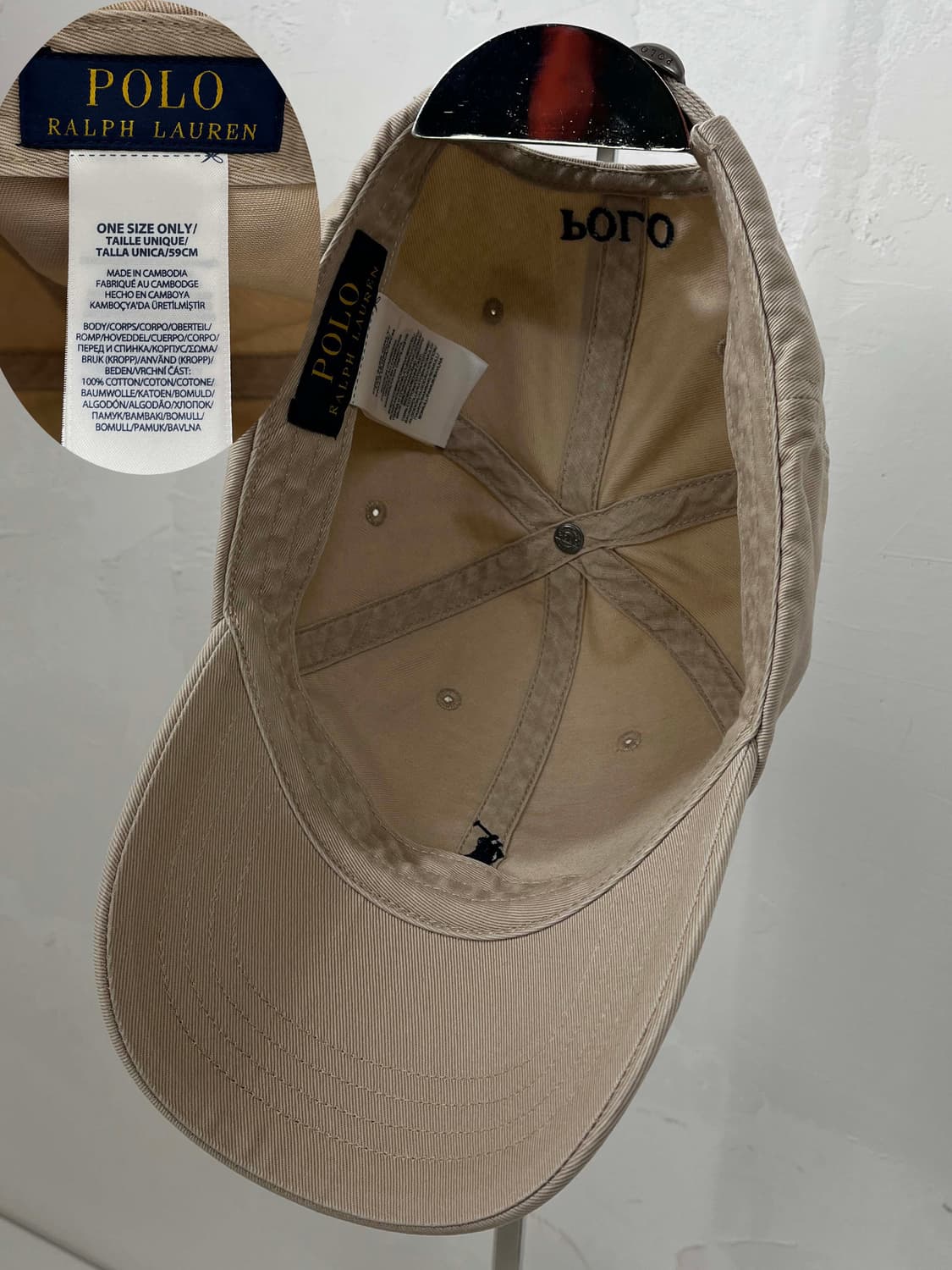 폴로 랄프로렌 아이코닉 베이지 치노 볼캡 모자 상품이미지2