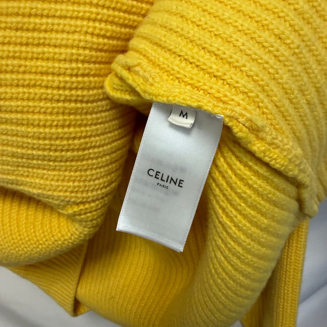 [S+급/M] 셀린느 리브드 울 니트 후드티 옐로우 상품이미지6