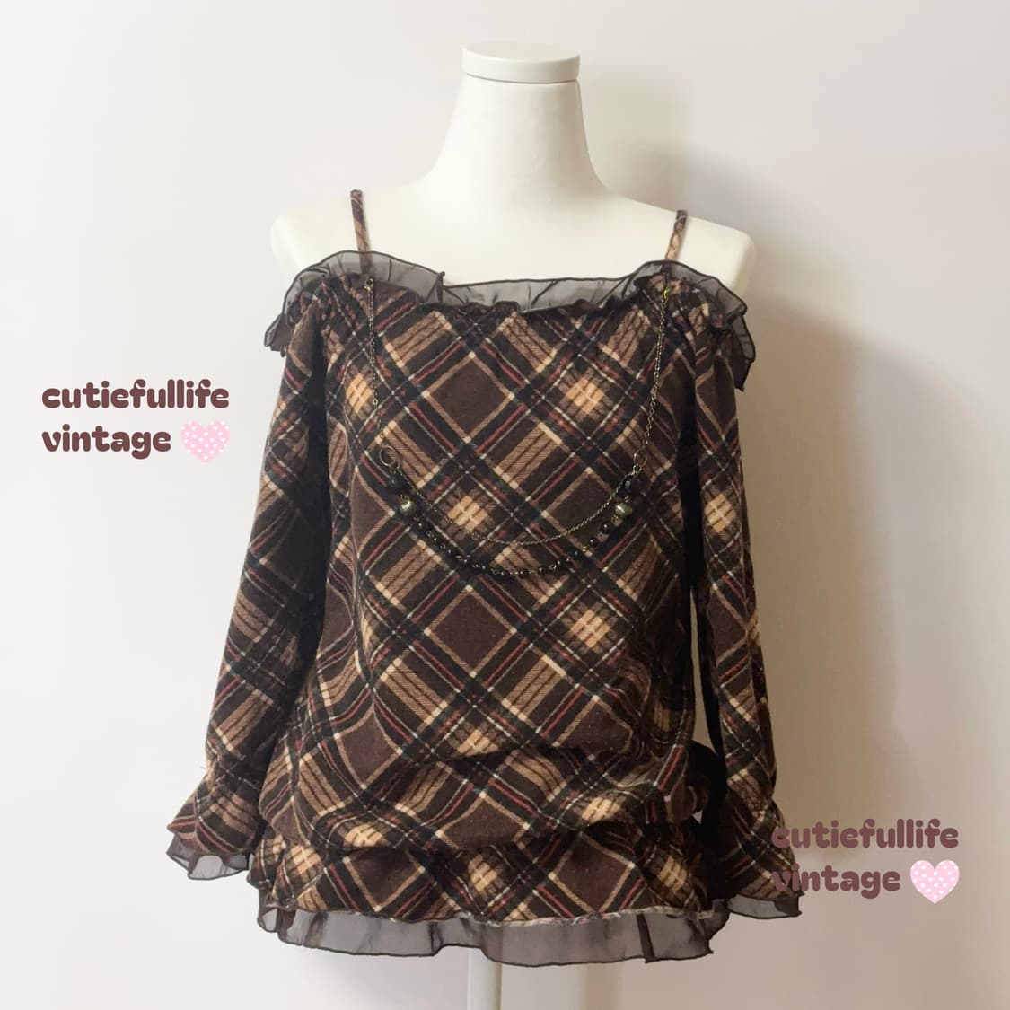 히메카지 초코딸기 오프숄더 탑 상품이미지1