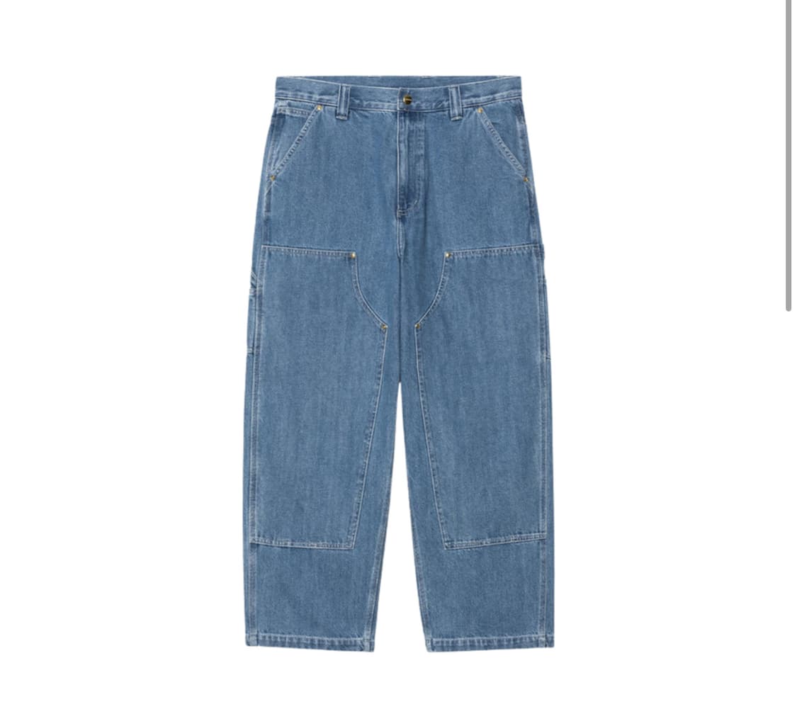 [L] 칼하트 WIP 내쉬 더블 니 팬츠 블루 스톤 워시드 상품이미지1