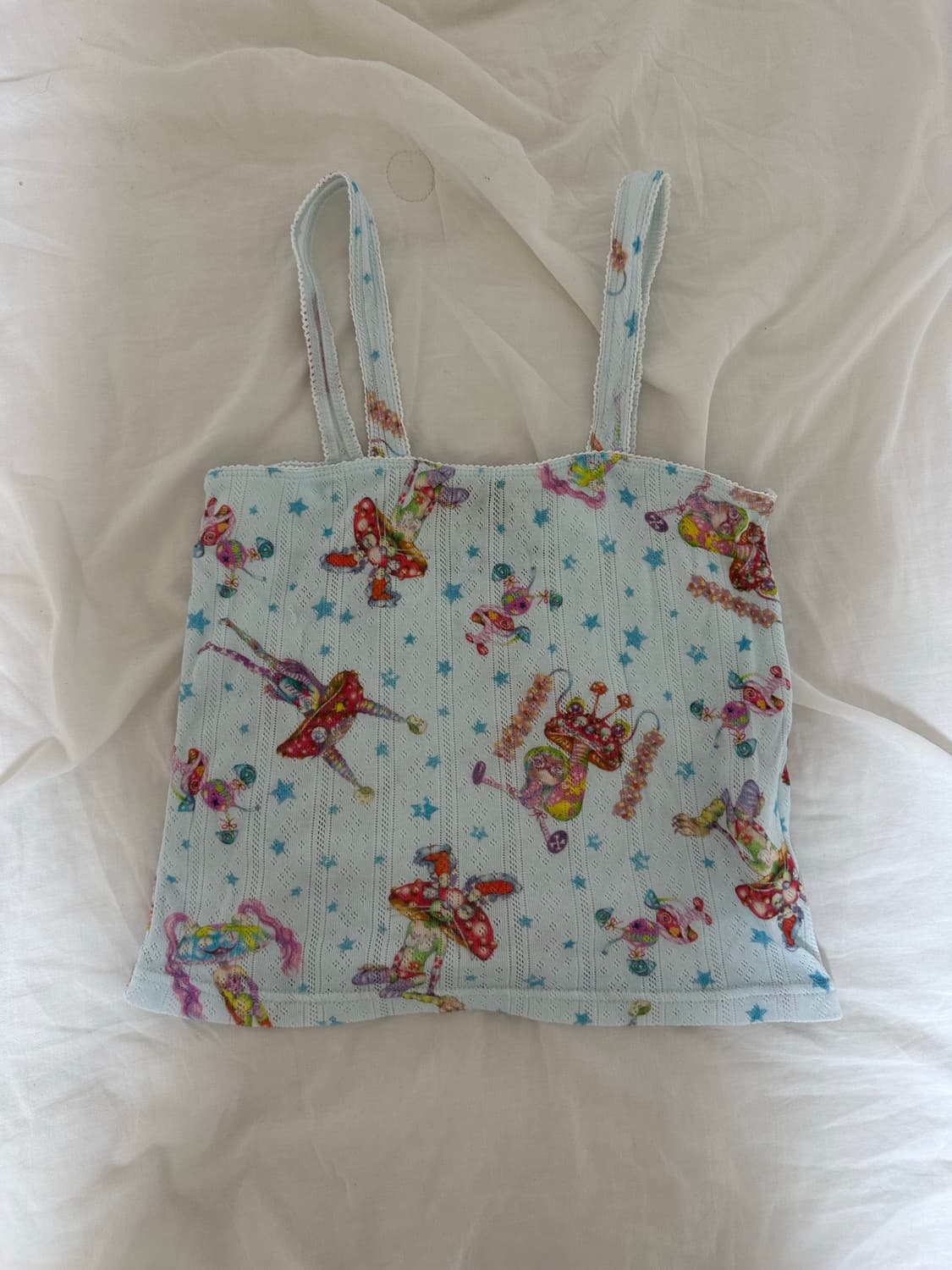 히스테릭글래머 나시 머쉬룸 펑크 밴드 캐미솔 블루 상품이미지1