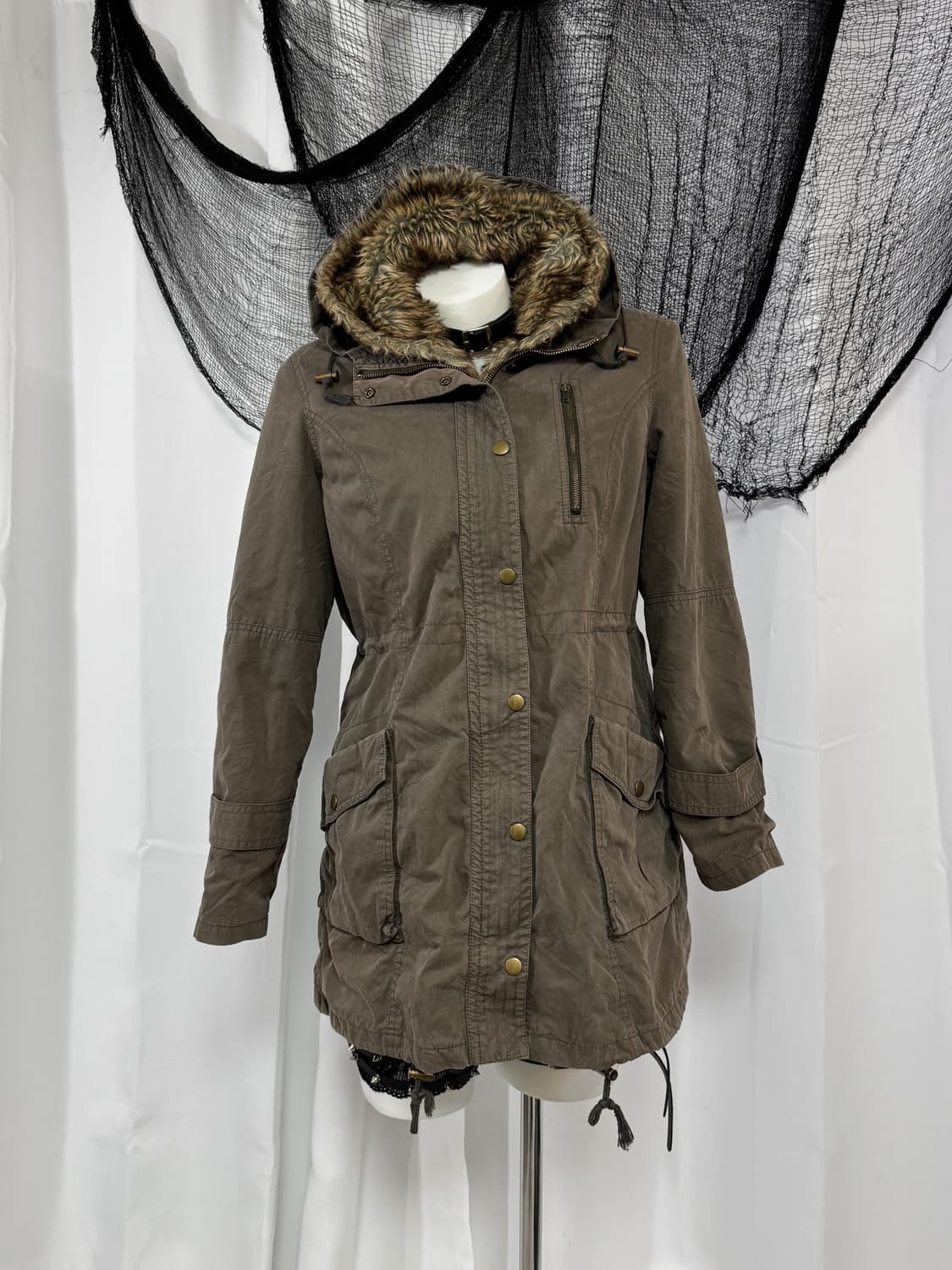 khaki fur jacket 상품이미지2