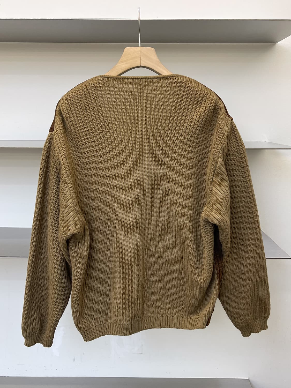 Stewart 이태리 스웨이드 레더 니트 가디건 상품이미지4