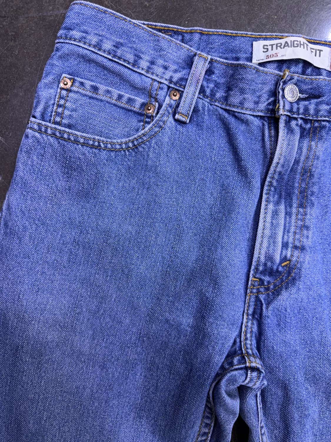 리바이스 505 레귤러 스트레이트핏 00's 워싱 데님팬츠 33 상품이미지4