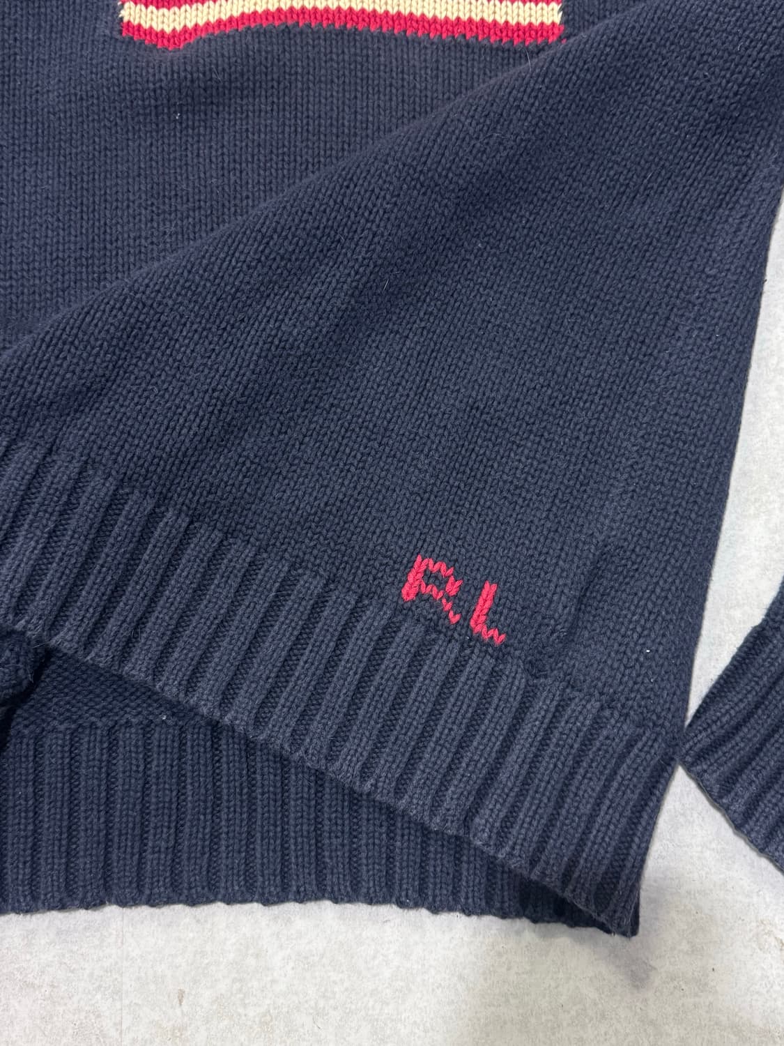 폴로 랄프로렌 성조기 네이비 코튼 니트 스웨터 상품이미지5