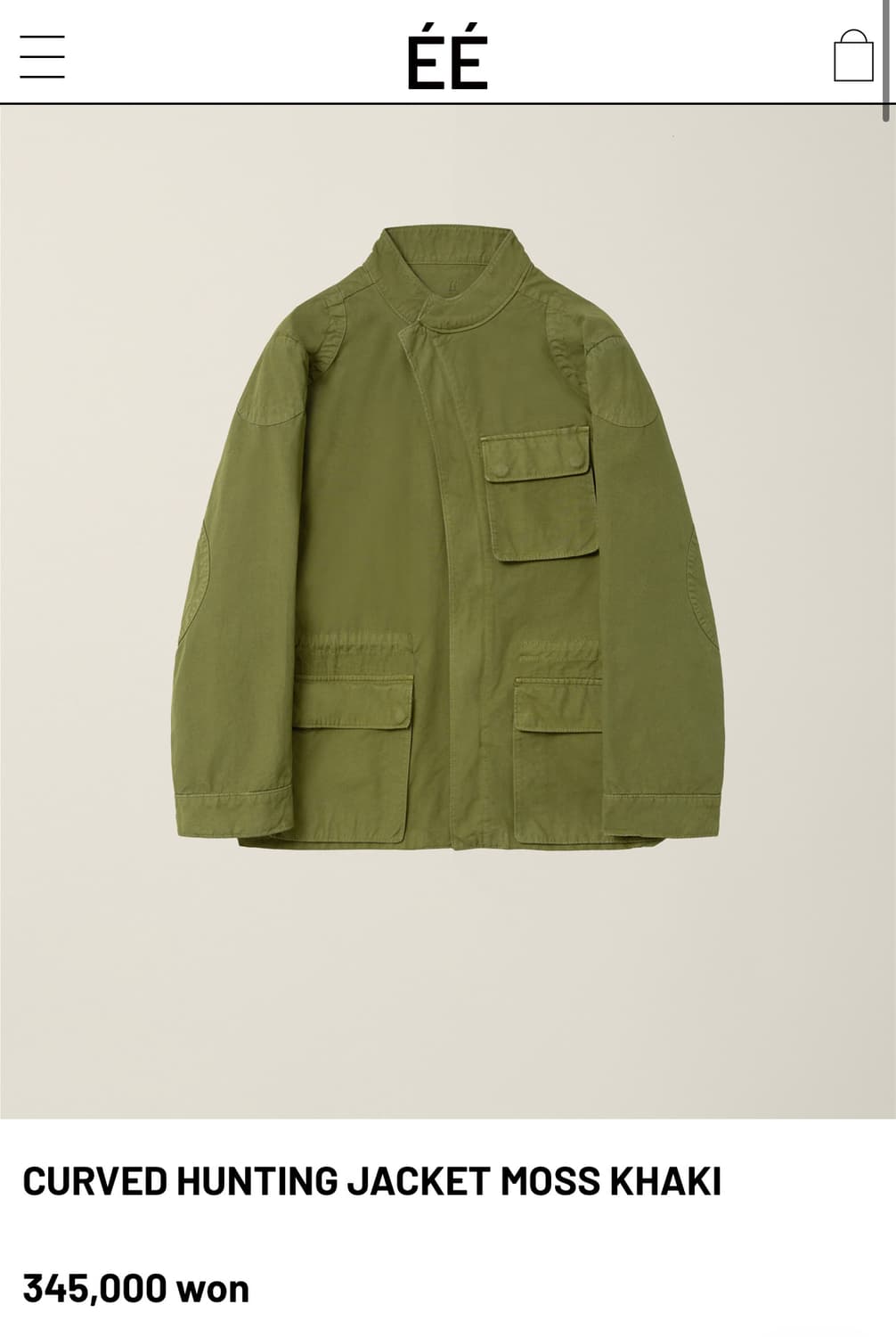 CURVED HUNTING JACKET MOSS KHAKI 상품이미지1