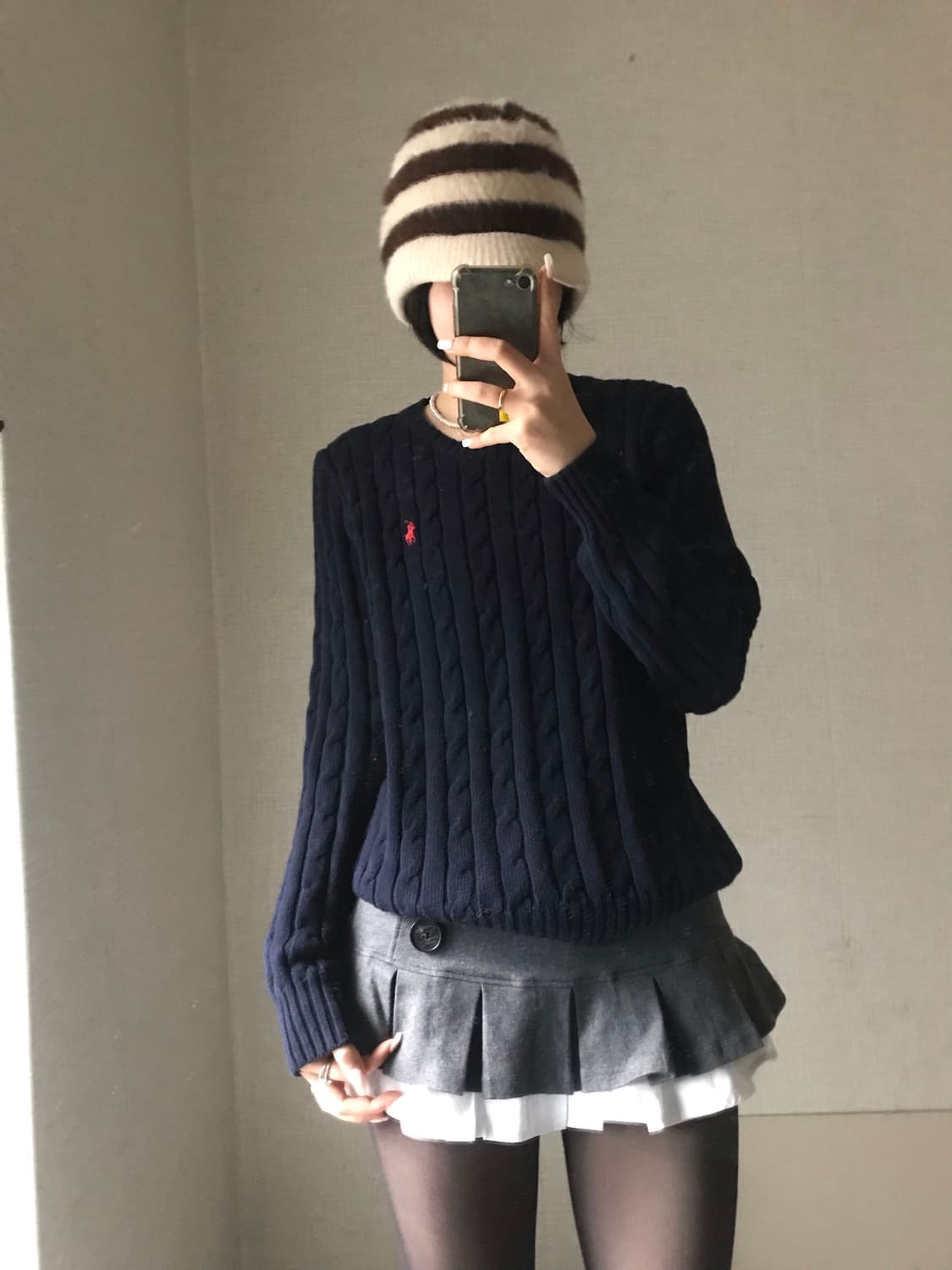 폴로 네이비 케이블 니트 상품이미지5