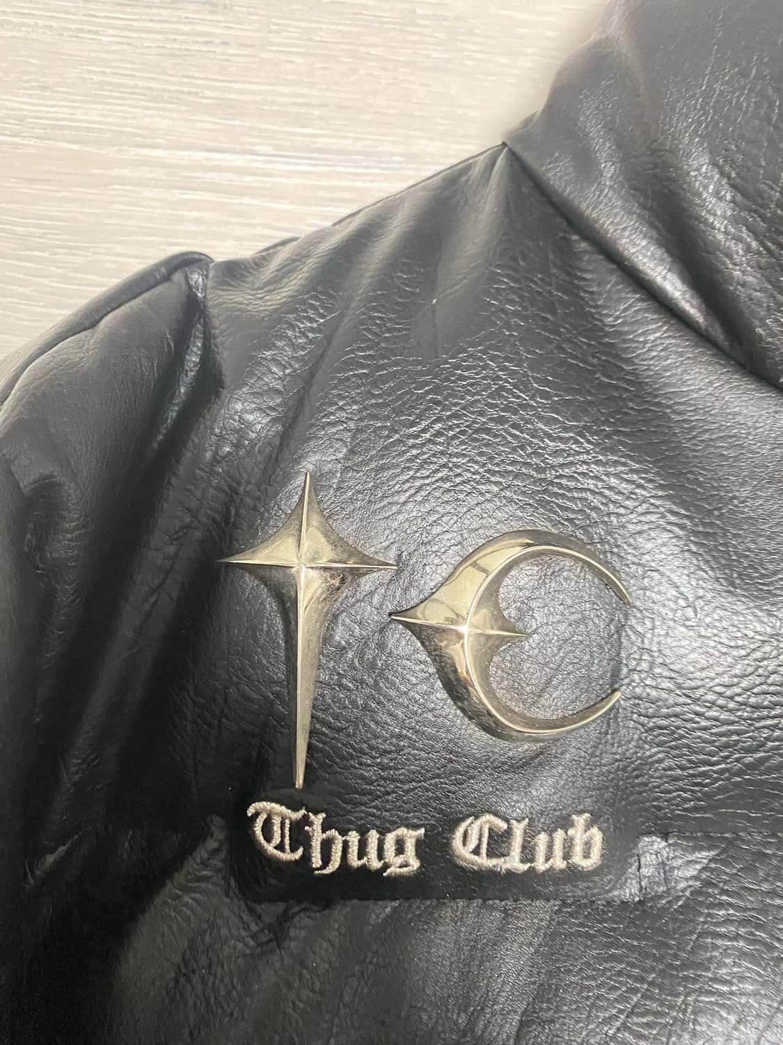 (1)떠그클럽 레더패딩 블랙 상품이미지2