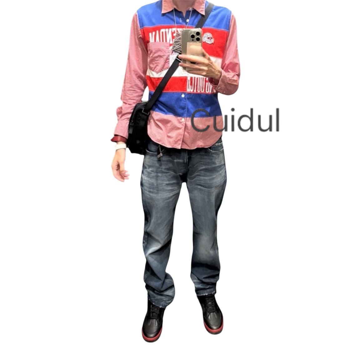 19aw 꼼데가르송 옴므 하이브리드 패치 셔츠 상품이미지1