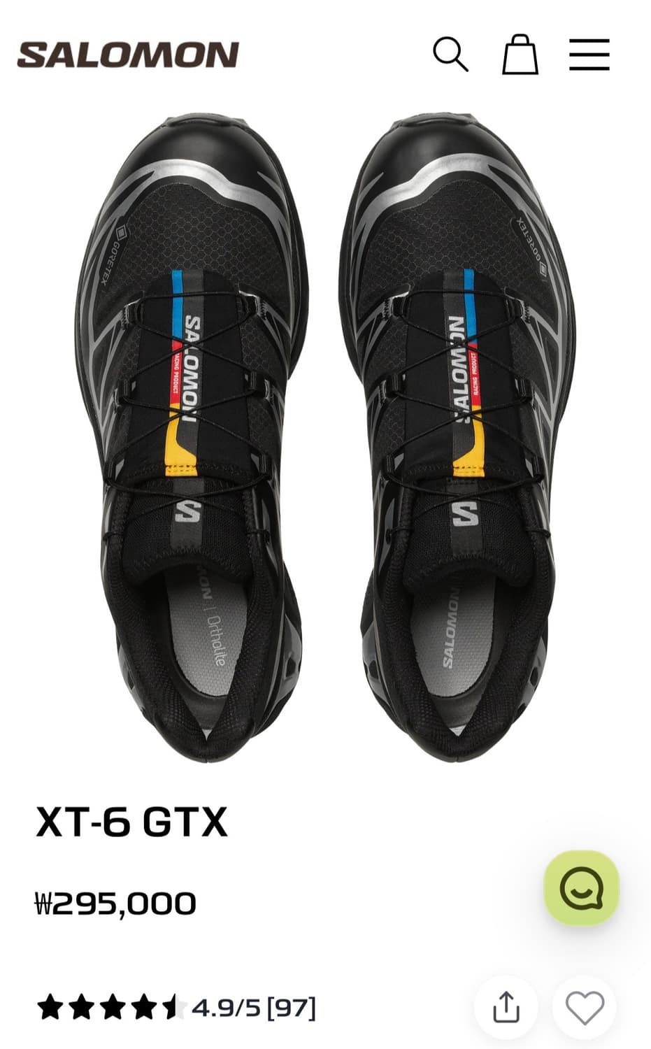 살로몬 XT-6 GTX 블랙 상품이미지2
