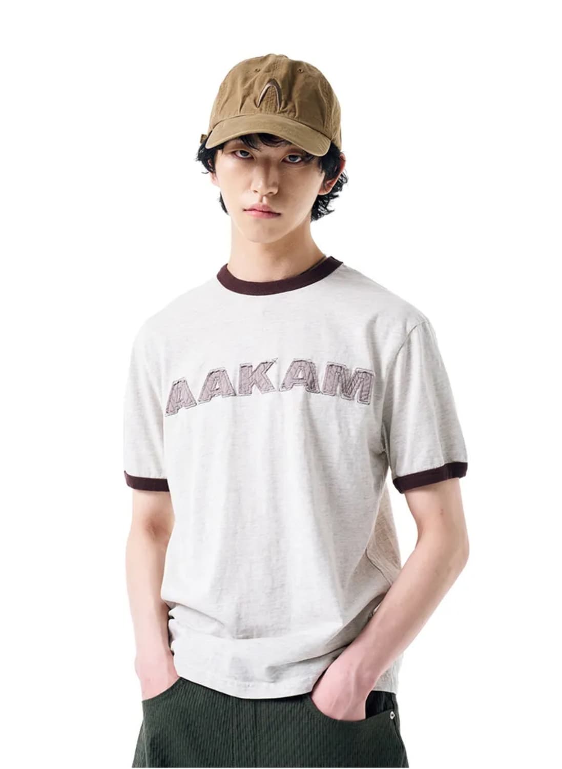 Logo Patch Ringer Top (Brown) 상품이미지1