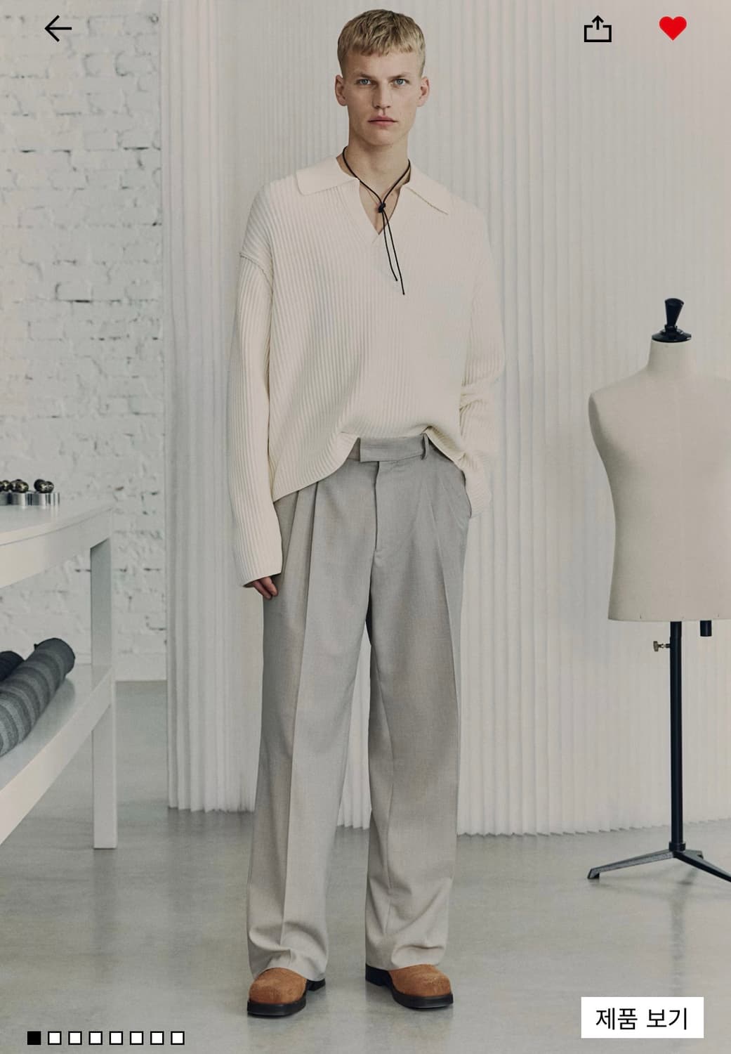 H&M 아뜰리에 그레이 투턱 울 슬랙스 상품이미지1