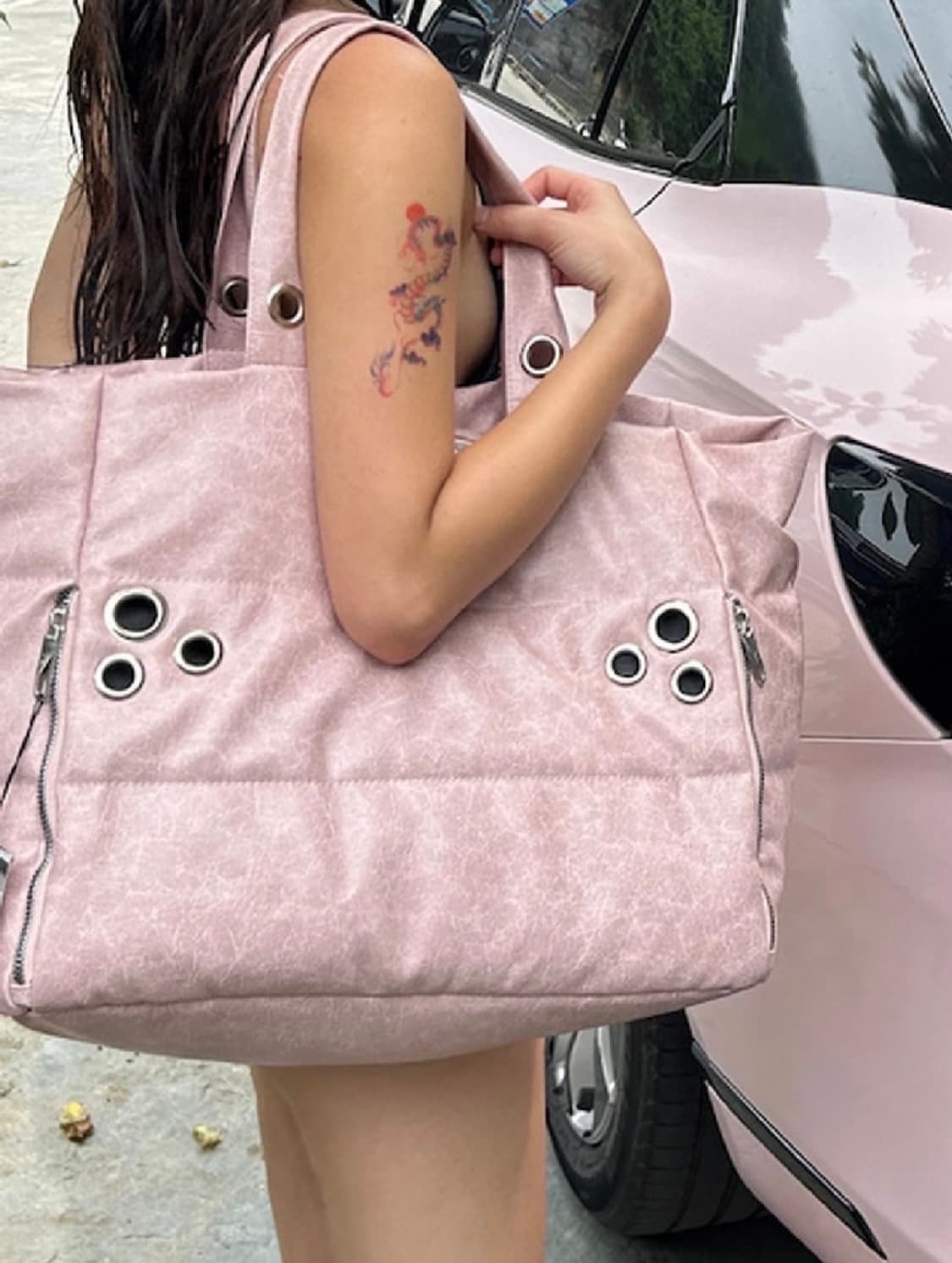 coolsideofthepillow 아일렛트레블백 핑크 상품이미지4