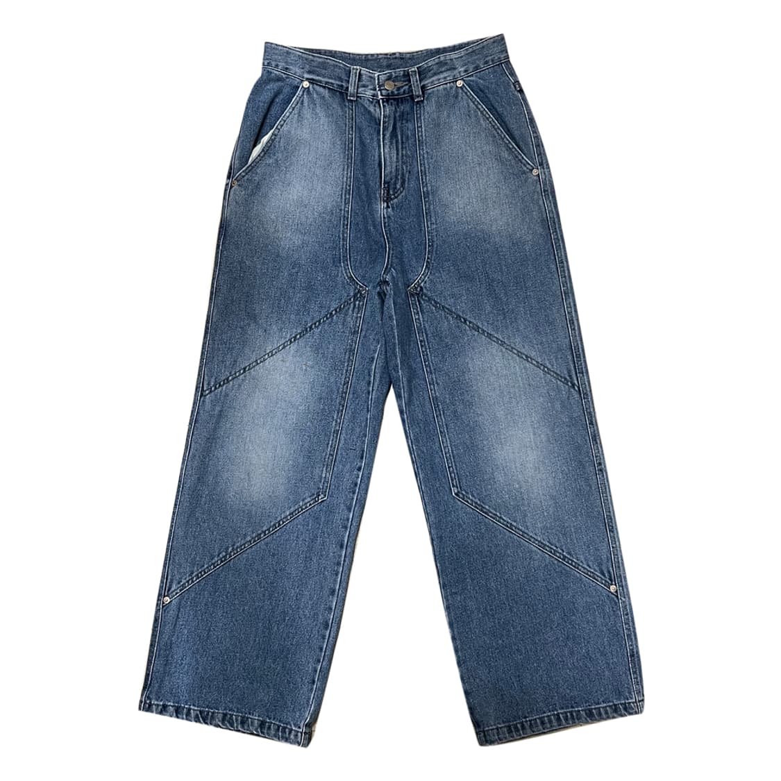꼼파뇨 레이어 인디고블루 와이드 데님 팬츠 청바지 M 상품이미지2