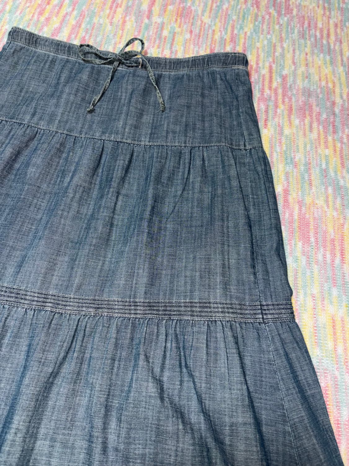 데님 코튼 미디 스커트 상품이미지9