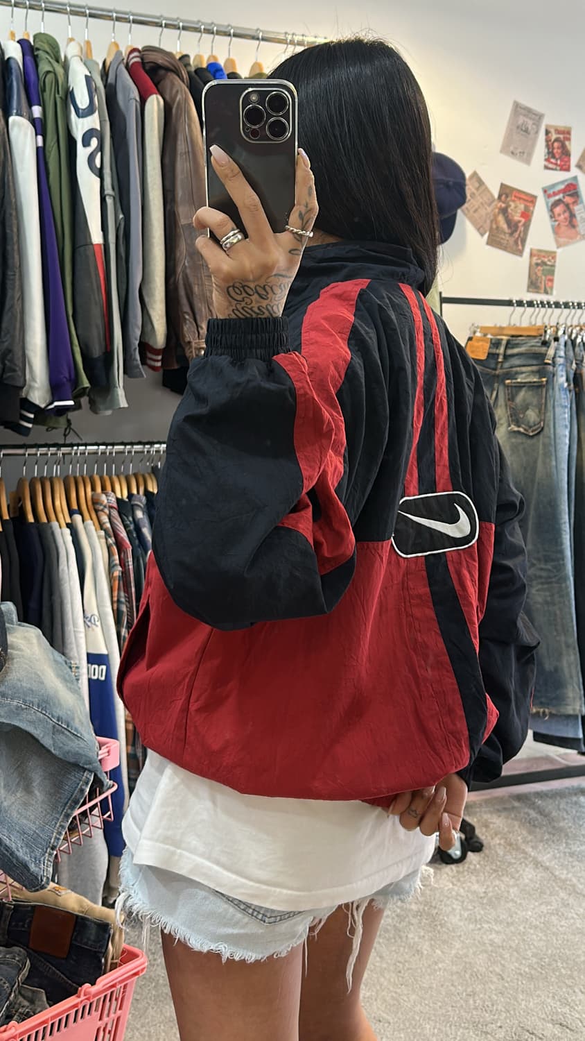 나이키 90s 올드스쿨 스우시 배색 바람막이 자켓M 상품이미지2