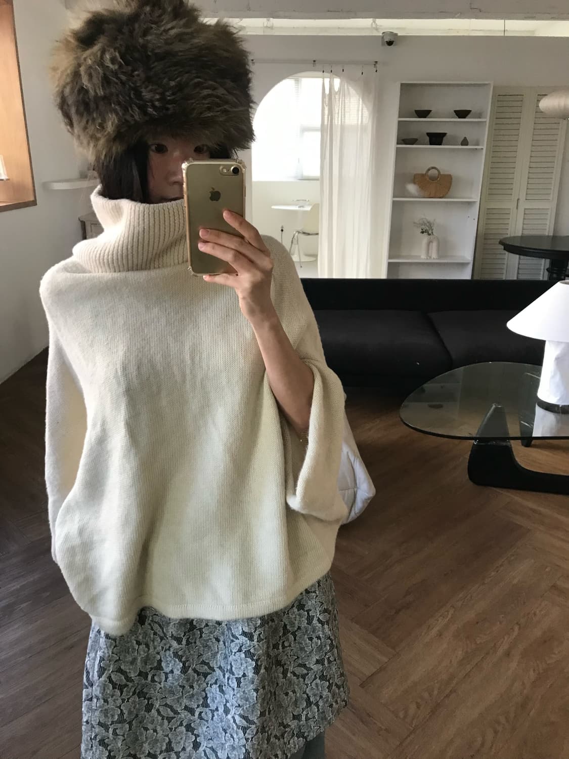 vintage turtle neck cape knit 상품이미지1