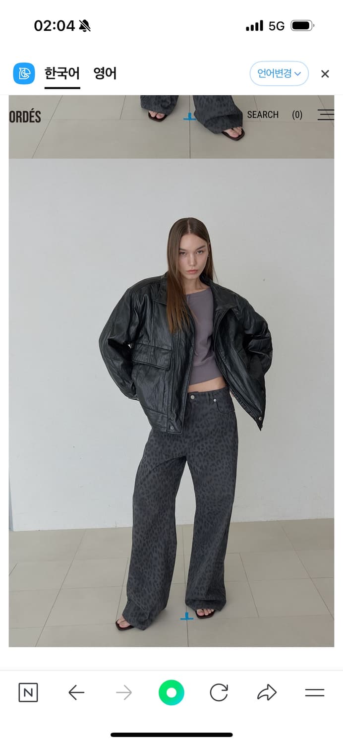 오데스 빈티지 하이넥 레더 자켓 상품이미지3