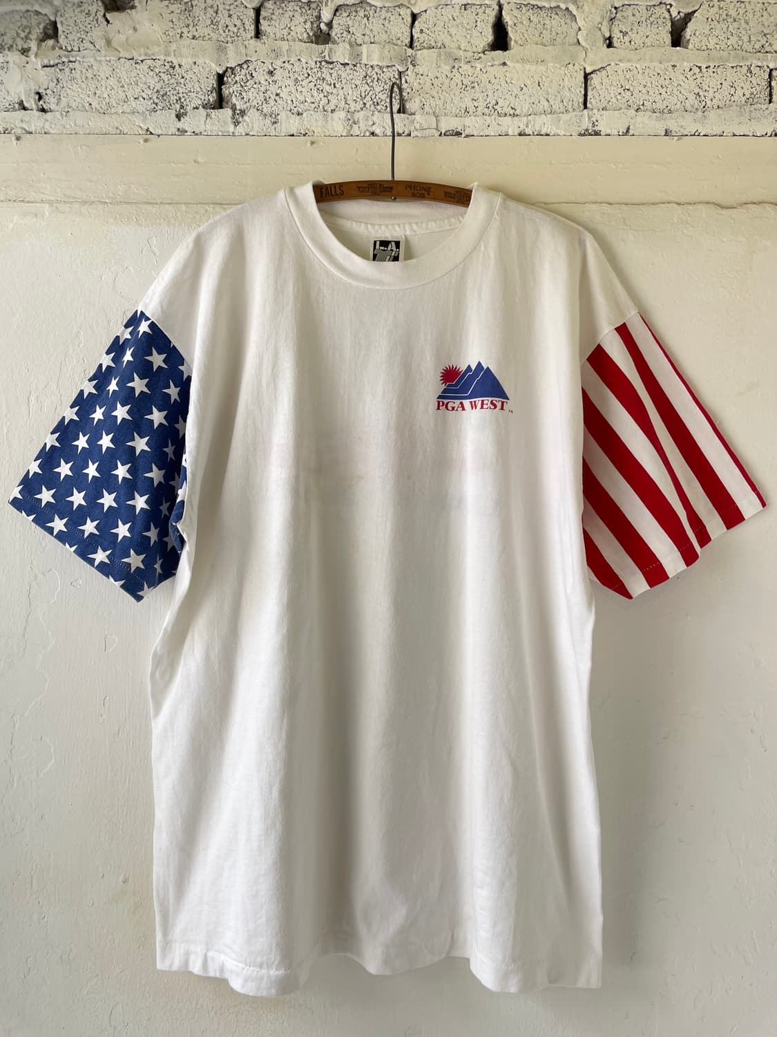 1990's Vintage PGA WEST Flag Sleeve Tee  상품이미지1