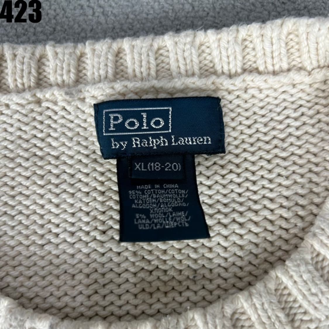 폴로 랄프로렌 아이보리 패턴 니트 XL 상품이미지2